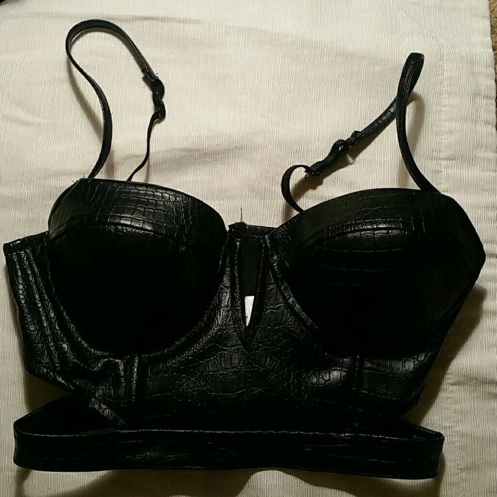 Faux leather bralette  top